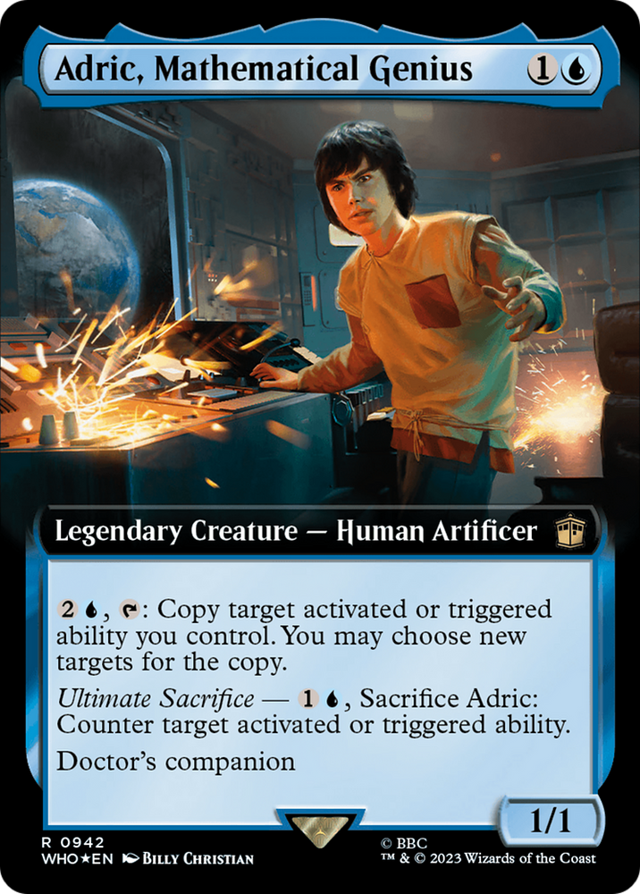 Adric, Mathematical Genius (Extended Art) (Surge Foil) [Doctor Who] Magic: The Gathering