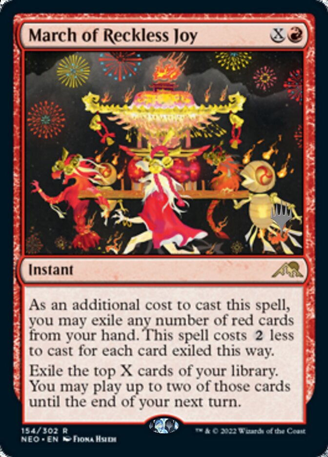 March of Reckless Joy (Promo Pack) [Kamigawa: Neon Dynasty Promos] Magic: The Gathering