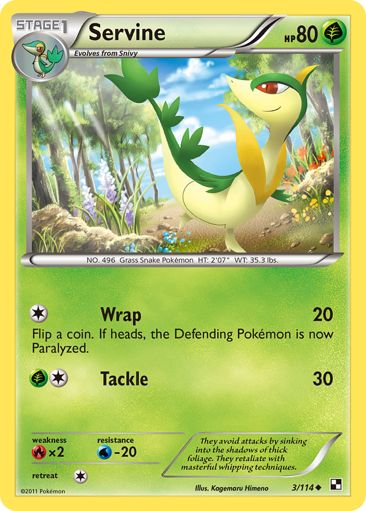 Servine (3/114) [Black & White: Base Set] Pokémon