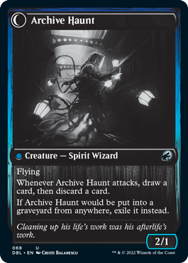 Overwhelmed Archivist // Archive Haunt [Innistrad: Double Feature] Magic: The Gathering