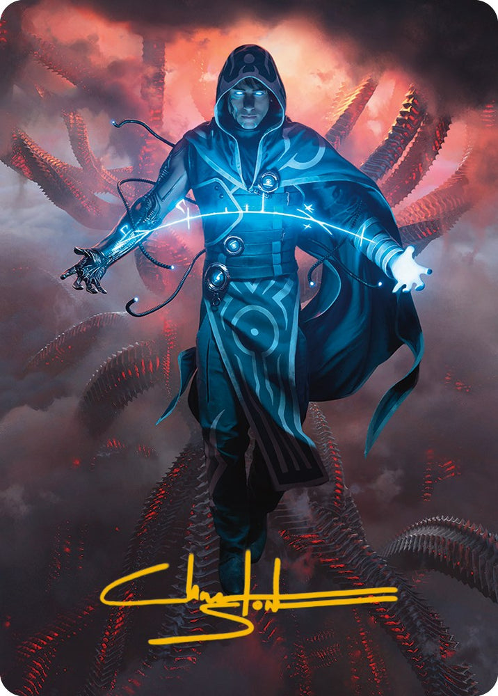 Jace, the Perfected Mind Art Card (Gold-Stamped Signature) [Phyrexia: All Will Be One Art Series] Magic: The Gathering