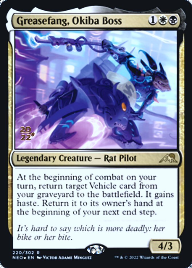 Greasefang, Okiba Boss [Kamigawa: Neon Dynasty Prerelease Promos] Magic: The Gathering