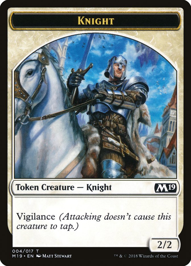 Knight Token [Core Set 2019 Tokens] Magic: The Gathering