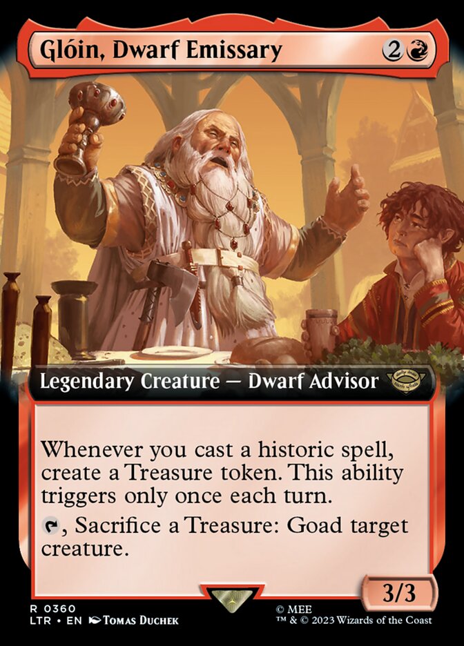Gloin, Dwarf Emissary (Extended Art) [The Lord of the Rings: Tales of Middle-Earth] Magic: The Gathering