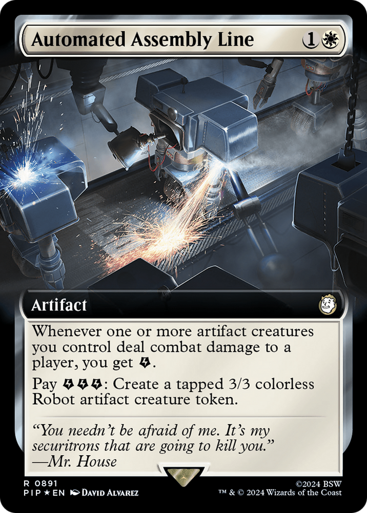 Automated Assembly Line (Extended Art) (Surge Foil) [Fallout] Magic: The Gathering