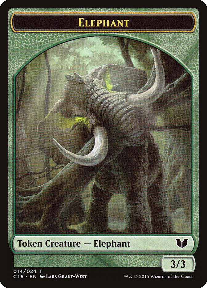 Elephant // Saproling Double-Sided Token [Commander 2015 Tokens] Magic: The Gathering