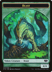 Elf Druid // Beast (020/036) Double-Sided Token [Commander 2014 Tokens] Magic: The Gathering