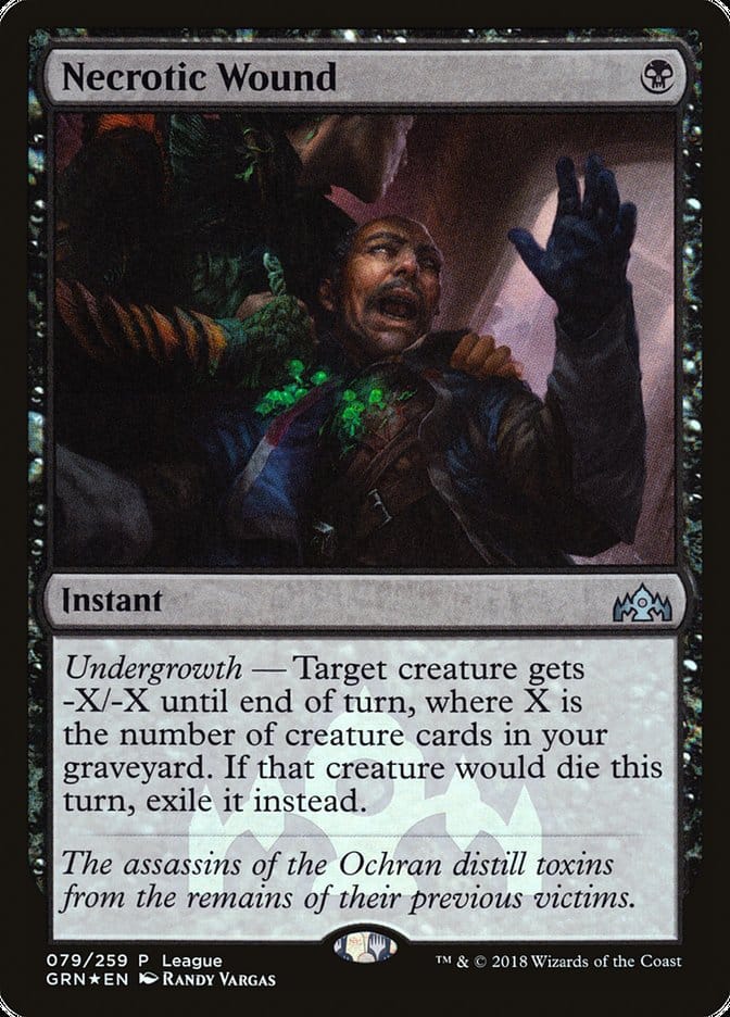 Necrotic Wound (League) [Guilds of Ravnica Promos] Magic: The Gathering