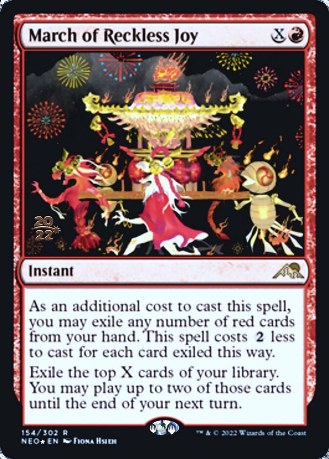 March of Reckless Joy [Kamigawa: Neon Dynasty Prerelease Promos] Magic: The Gathering