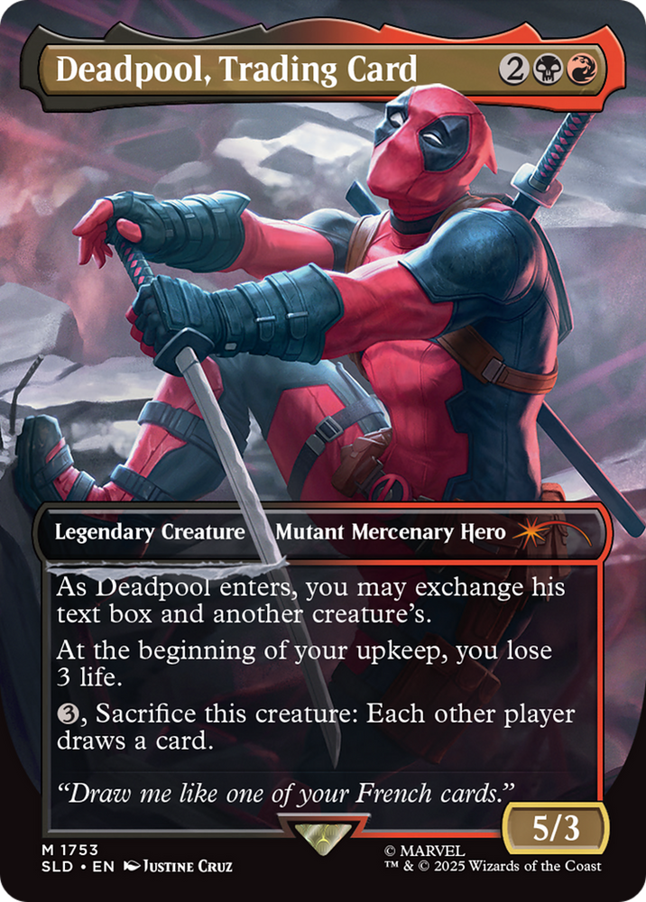 Deadpool, Trading Card (Rainbow Foil) [Secret Lair Drop Series] Magic: The Gathering