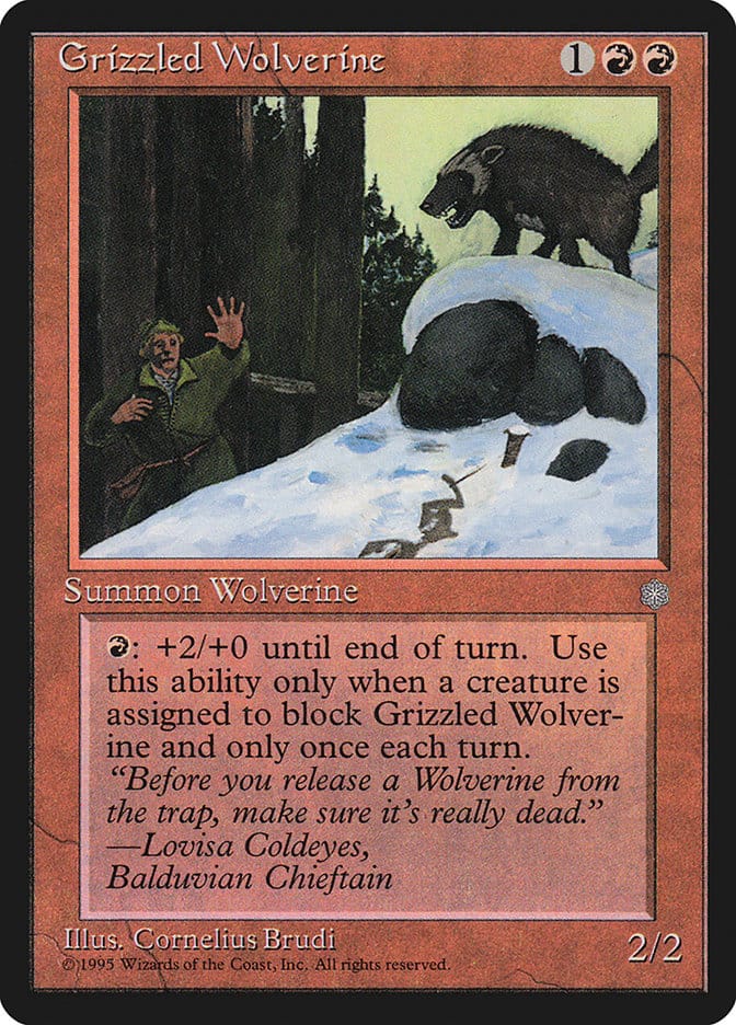 Grizzled Wolverine [Ice Age] Magic: The Gathering