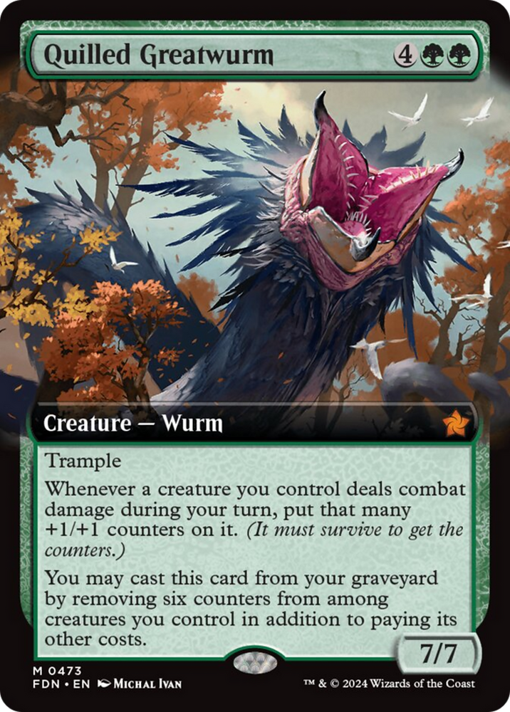 Quilled Greatwurm (Extended Art) [Foundations] Magic: The Gathering