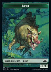 Boar // Aven Initiate Double-Sided Token [Double Masters 2022 Tokens] Magic: The Gathering