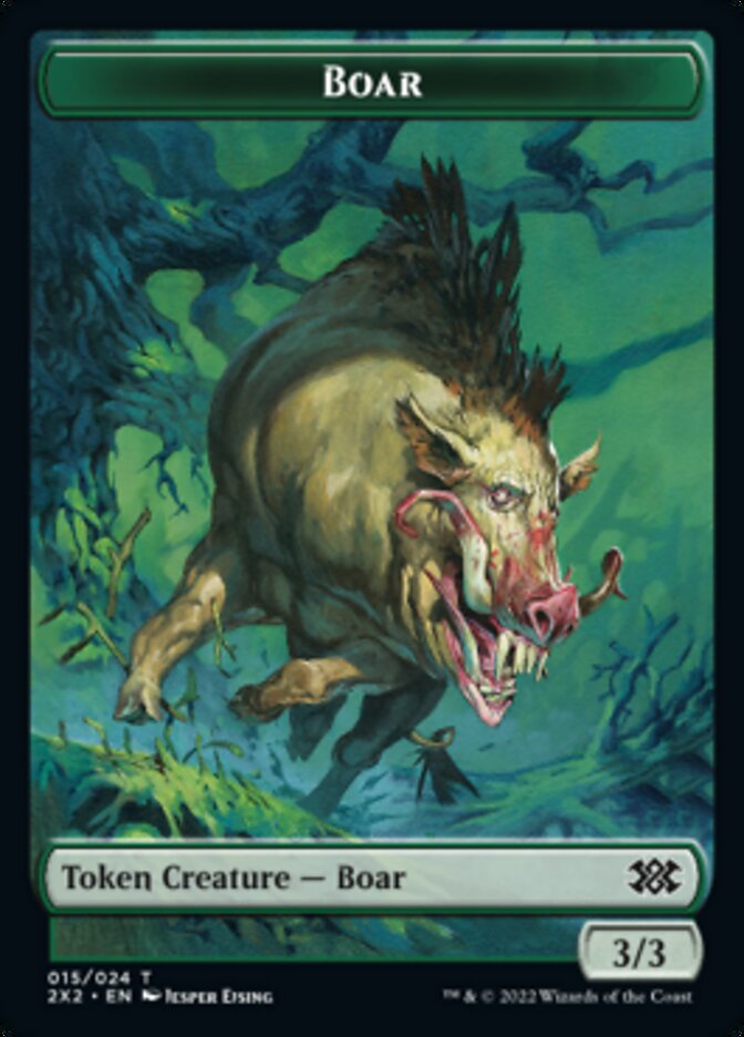 Boar // Soldier Double-Sided Token [Double Masters 2022 Tokens] Magic: The Gathering