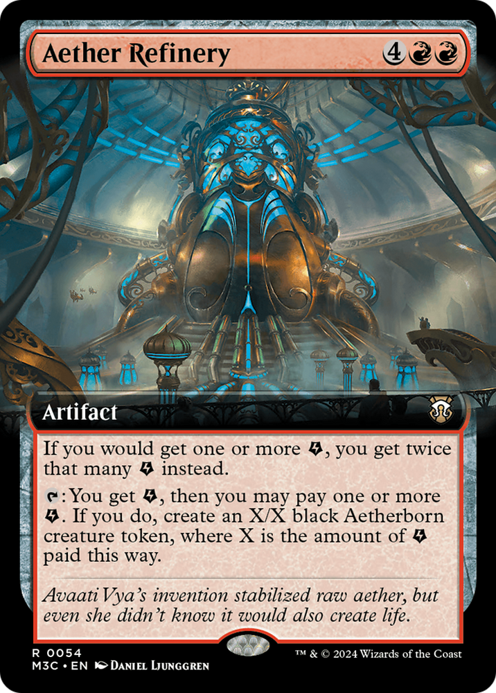 Aether Refinery (Extended Art) (Ripple Foil) [Modern Horizons 3 Commander] Magic: The Gathering