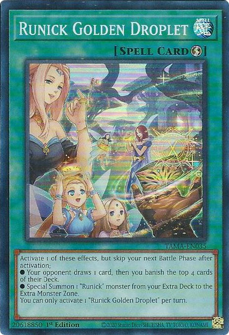Runick Golden Droplet [TAMA-EN035] Super Rare - Yugioh Cards For Your TCG Needs!