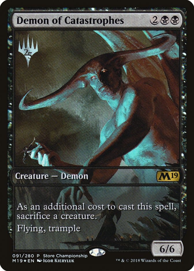 Demon of Catastrophes (Store Championship) (Full Art) [Core Set 2019 Promos] Magic: The Gathering