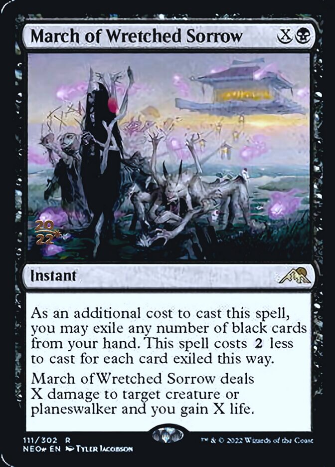 March of Wretched Sorrow [Kamigawa: Neon Dynasty Prerelease Promos] Magic: The Gathering