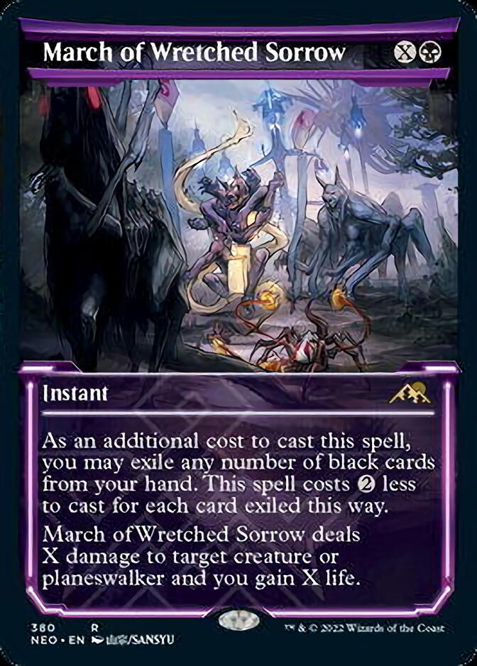 March of Wretched Sorrow (Showcase Soft Glow) [Kamigawa: Neon Dynasty] Magic: The Gathering