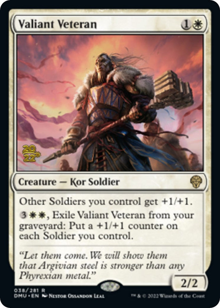 Valiant Veteran [Dominaria United Prerelease Promos] Magic: The Gathering