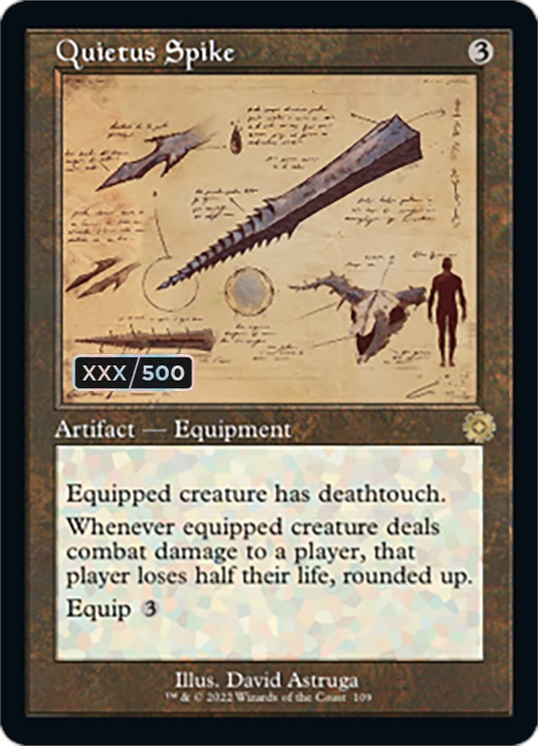 Quietus Spike (Retro Schematic) (Serialized) [The Brothers' War Retro Artifacts] Magic: The Gathering