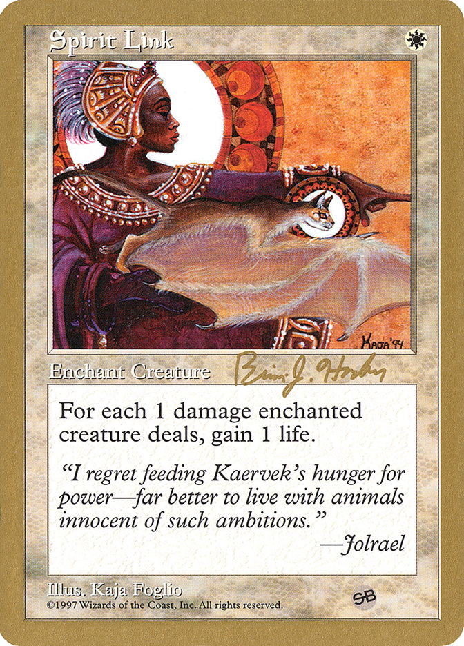 Spirit Link (Brian Hacker) (SB) [World Championship Decks 1998] Magic: The Gathering