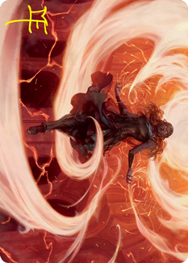 Crackle with Power Art Card (Gold-Stamped Signature) [Strixhaven: School of Mages Art Series] Magic: The Gathering