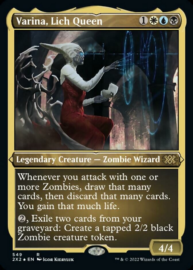 Varina, Lich Queen (Foil Etched) [Double Masters 2022] Magic: The Gathering