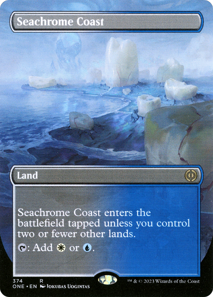 Seachrome Coast (Borderless Alternate Art) [Phyrexia: All Will Be One] Magic: The Gathering