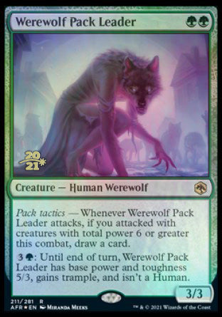 Werewolf Pack Leader [Dungeons & Dragons: Adventures in the Forgotten Realms Prerelease Promos] Magic: The Gathering