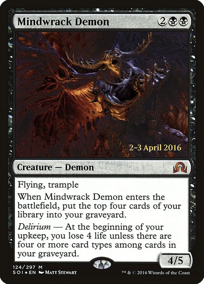 Mindwrack Demon [Shadows over Innistrad Prerelease Promos] Magic: The Gathering