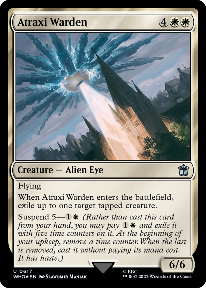Atraxi Warden (Surge Foil) [Doctor Who] Magic: The Gathering