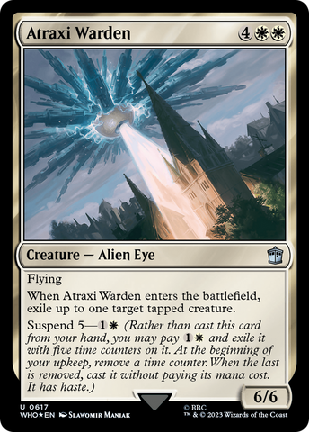 Atraxi Warden (Surge Foil) [Doctor Who] Magic: The Gathering