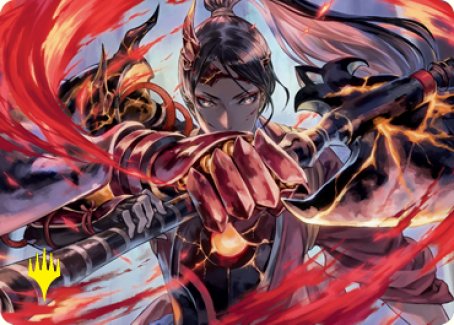 Risona, Asari Commander Art Card (Gold-Stamped Signature) [Kamigawa: Neon Dynasty Art Series] Magic: The Gathering