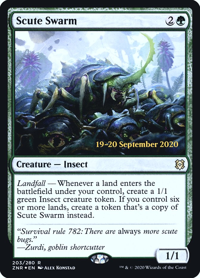 Scute Swarm [Zendikar Rising Prerelease Promos] Magic: The Gathering