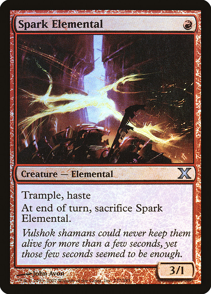 Spark Elemental (Premium Foil) [Tenth Edition] Magic: The Gathering