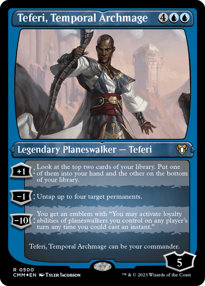 Teferi, Temporal Archmage (Foil Etched) [Commander Masters] Magic: The Gathering