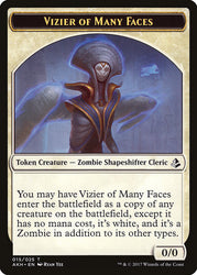 Vizier of Many Faces // Zombie Double-Sided Token [Amonkhet Tokens] Magic: The Gathering