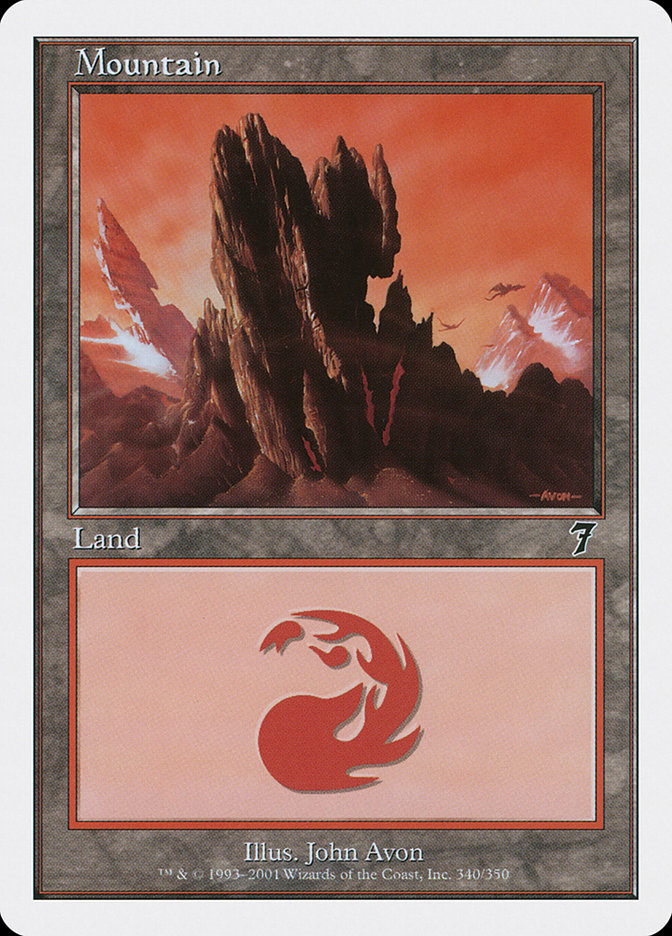 Mountain (340) [Seventh Edition] Magic: The Gathering