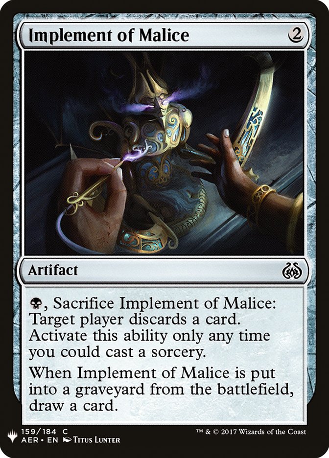 Implement of Malice [Mystery Booster] Magic: The Gathering