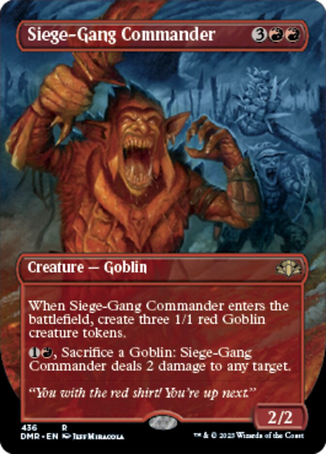 Siege-Gang Commander (Borderless Alternate Art) [Dominaria Remastered] Magic: The Gathering