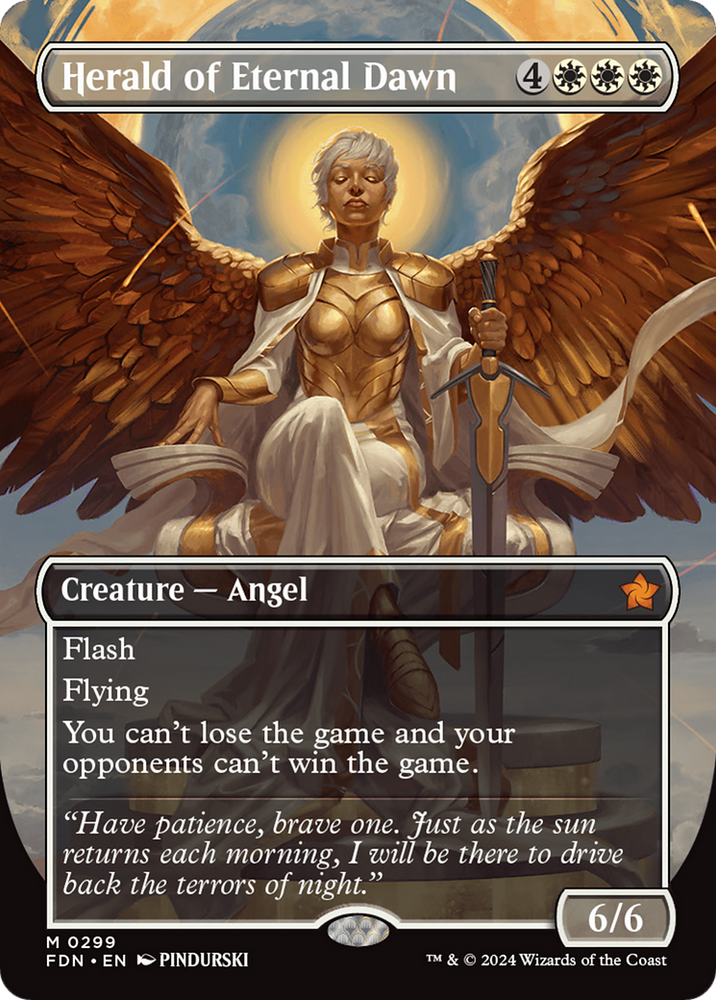 Herald of Eternal Dawn (Borderless) [Foundations] Magic: The Gathering