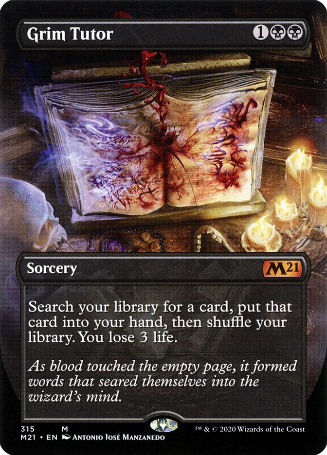Grim Tutor (Borderless Alternate Art) [Core Set 2021] Magic: The Gathering