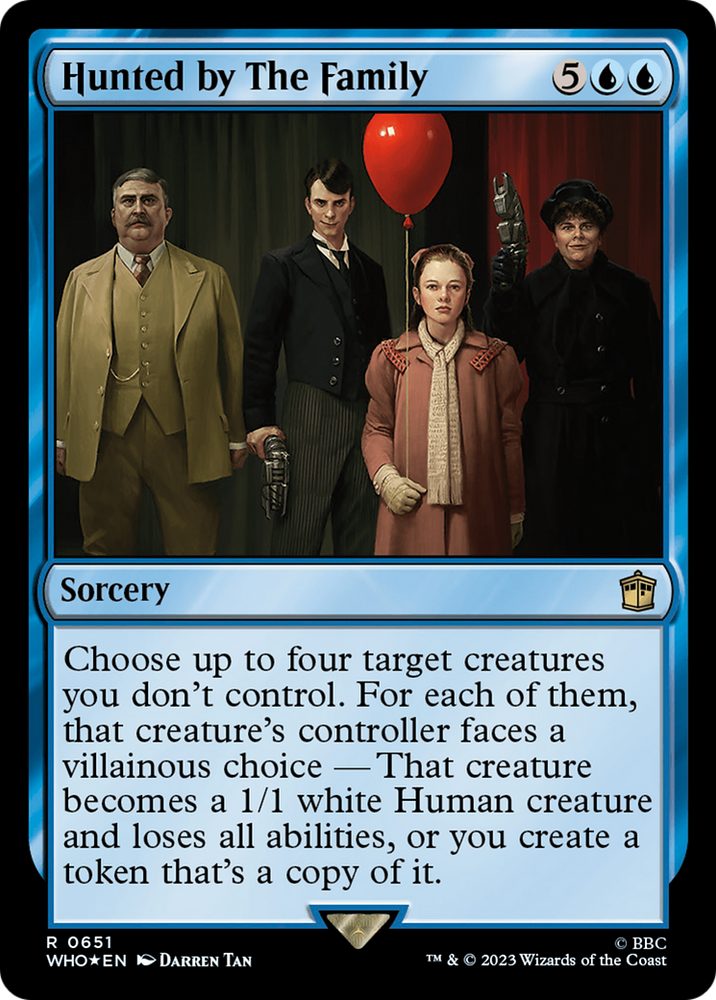 Hunted by The Family (Surge Foil) [Doctor Who] Magic: The Gathering