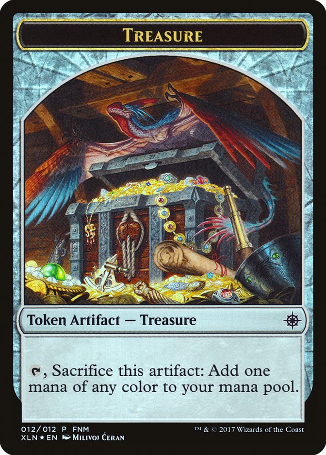 Pirate // Treasure Double-Sided Token [Friday Night Magic 2017] Magic: The Gathering