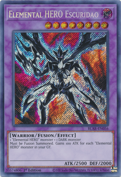 Elemental Hero Escuridao [BLAR-EN056] Secret Rare - Yugioh Cards For Your TCG Needs!