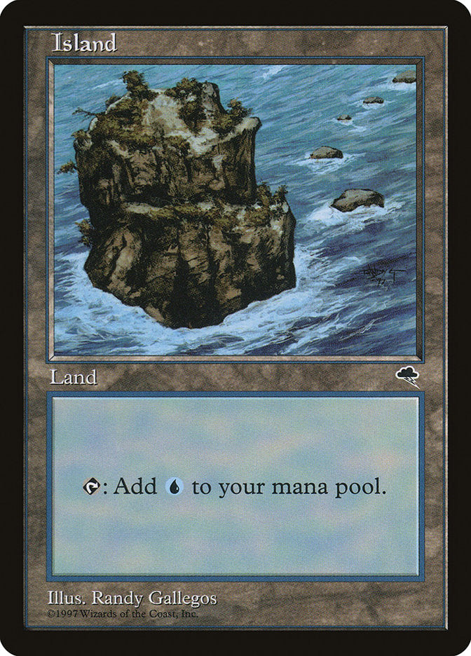 Island (Signature on Right / No Sky) [Tempest] Magic: The Gathering