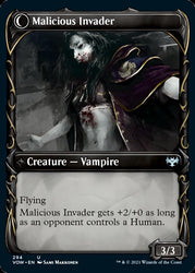 Innocent Traveler // Malicious Invader (Showcase Fang Frame) [Innistrad: Crimson Vow] Magic: The Gathering