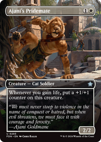 Ajani's Pridemate (Borderless) [Foundations] Magic: The Gathering