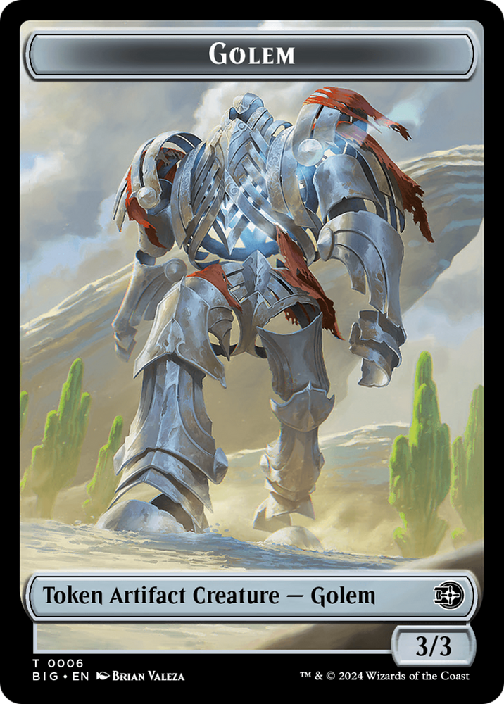 Treasure // Golem Double-Sided Token [Outlaws of Thunder Junction Tokens] Magic: The Gathering